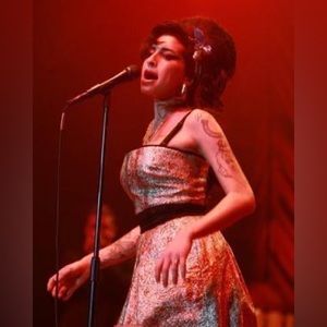 Dolce & Gabbana brocade gold black dress - as seen on stage on Amy Winehouse
